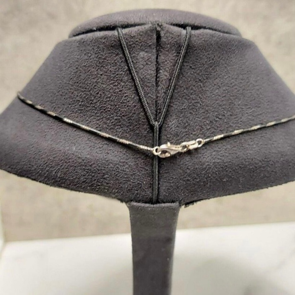 Sterling Silver Oxidized Round Box Chain Necklace - Picture 2 of 5